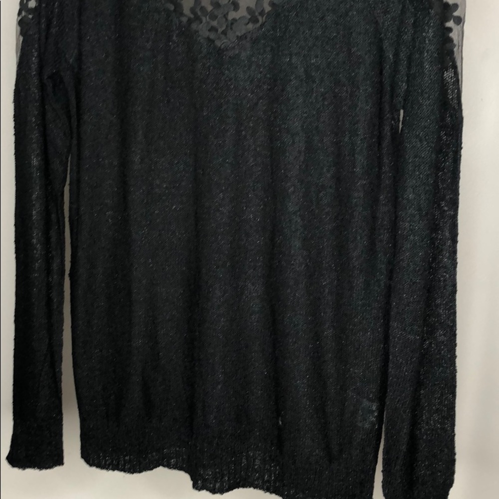 BLACK LACE & KNIT TOP - Picture 4 of 6